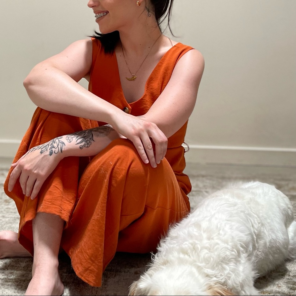 [SOLD] Beautiful burnt orange/rust jumpsuit